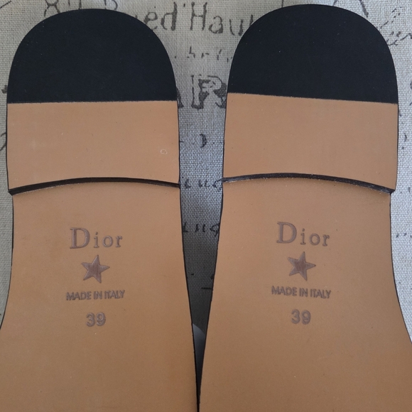 Dior Evolution White Leather Slide Flat Sandals Silver Metal Logo Size 8.5 - Picture 11 of 15